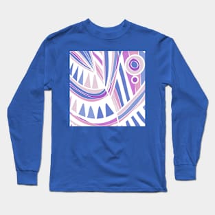 Mazipoodles New Fish Head Leaves Jazz Funk Purple Pink Blue White Long Sleeve T-Shirt